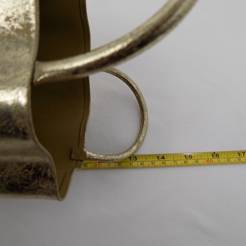 Ashland Gold Tone Tall Metal Flower Vase Handles Fall Autumn Blush Romance New - Picture 8 of 8